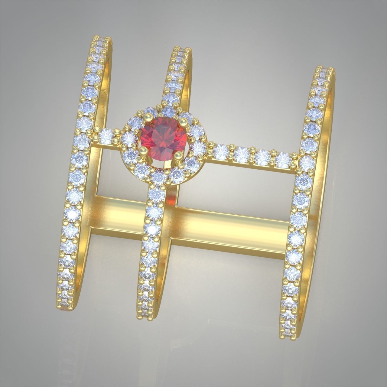 Diamond ring 0361 3D printable model 3D print model_3