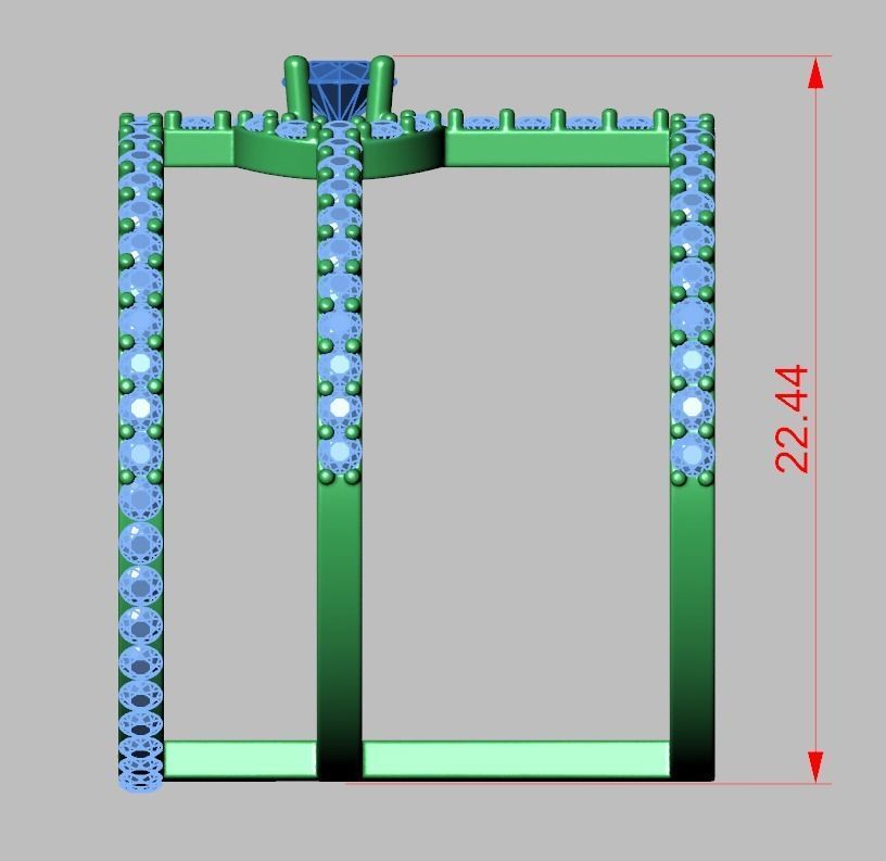 Diamond ring 0361 3D printable model 3D print model_11