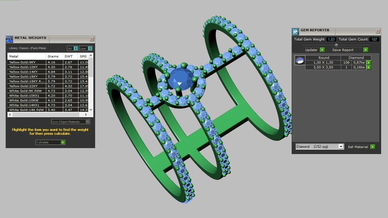 Diamond ring 0361 3D printable model 3D print model_13