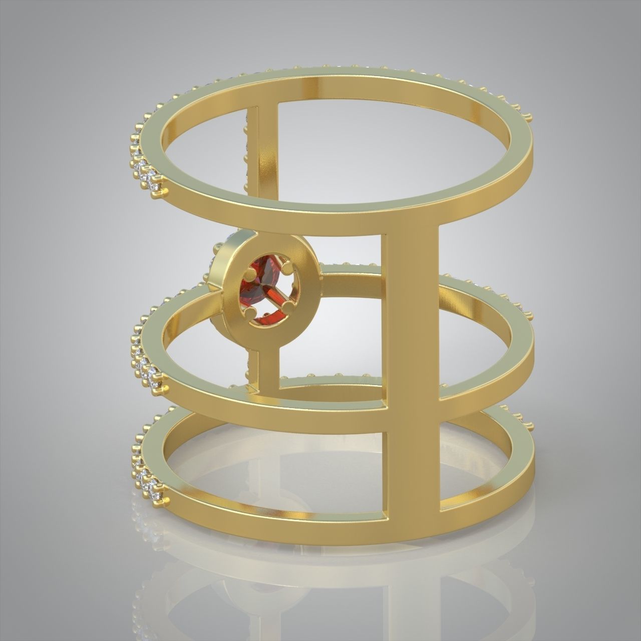 Diamond ring 0361 3D printable model 3D print model_8