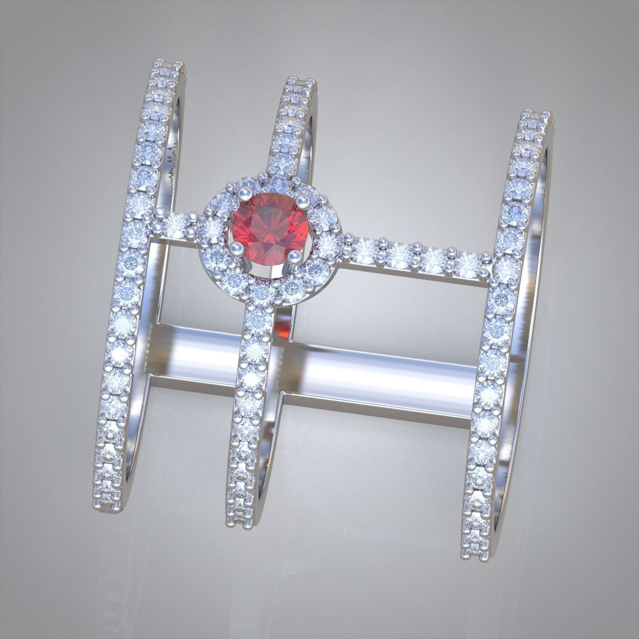 Diamond ring 0361 3D printable model 3D print model_2