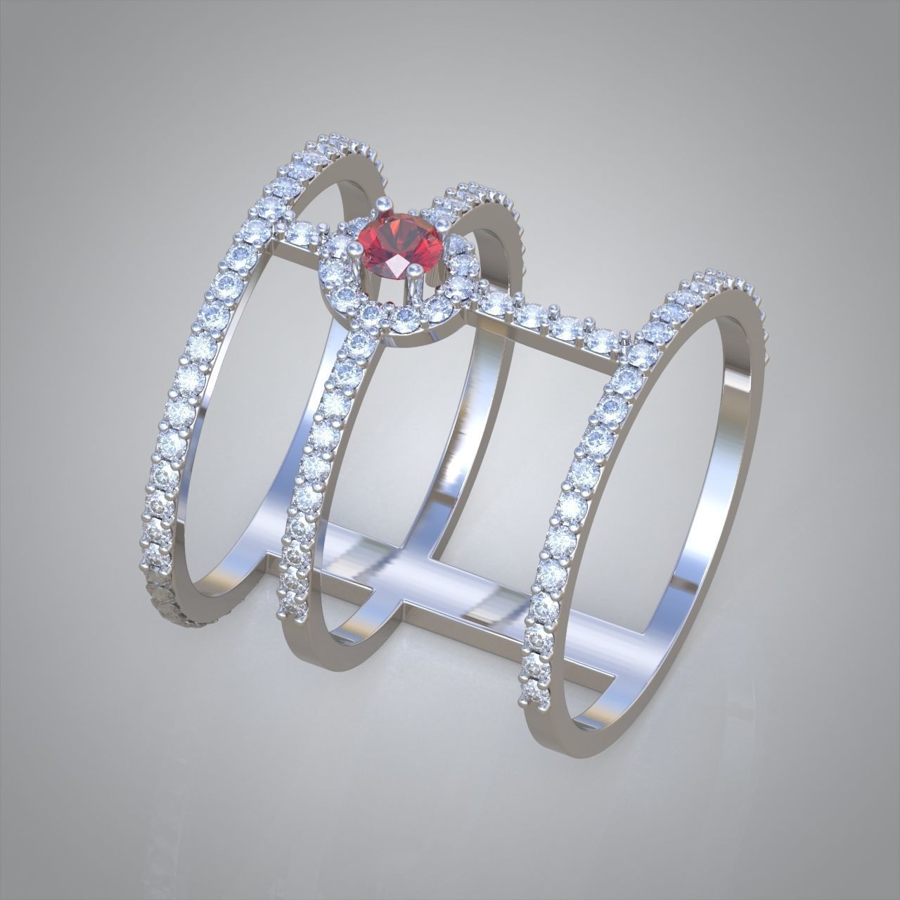 Diamond ring 0361 3D printable model 3D print model_1