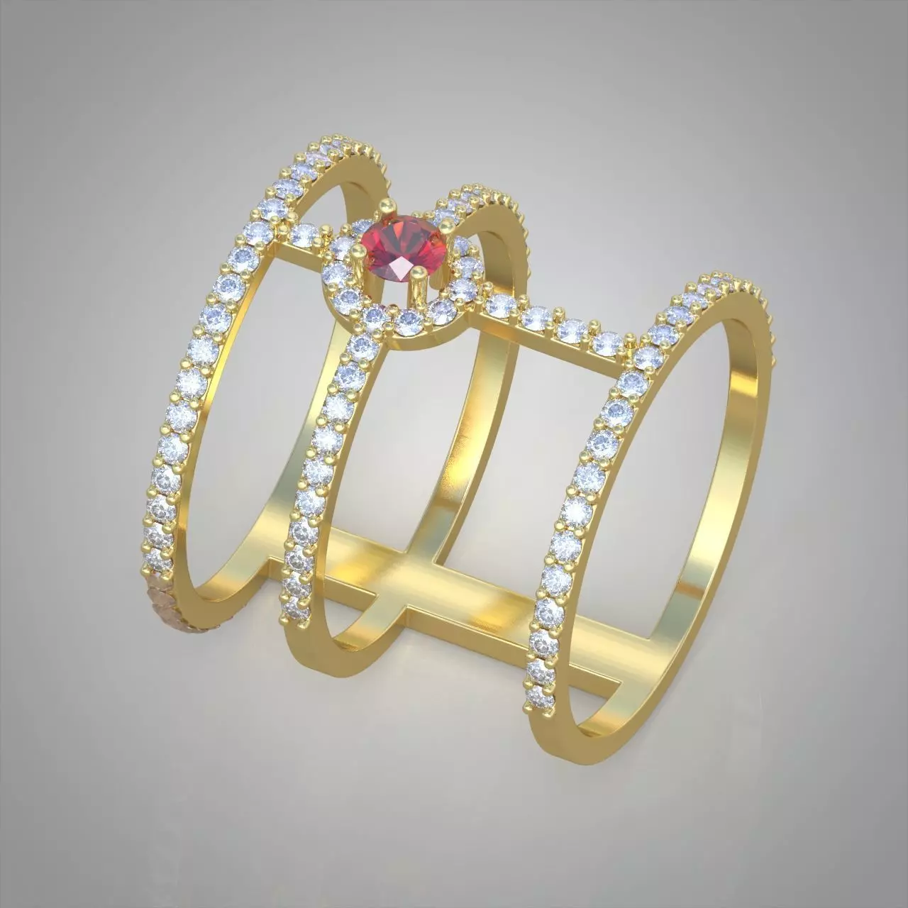 Diamond ring 0361 3D printable model 3D print model_0