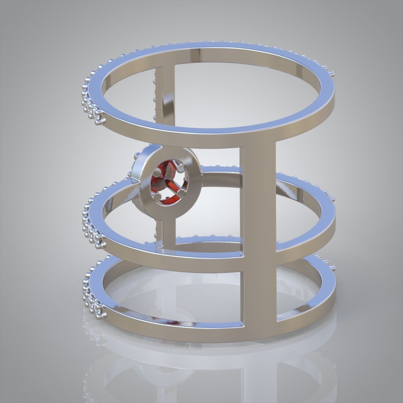 Diamond ring 0361 3D printable model 3D print model_9