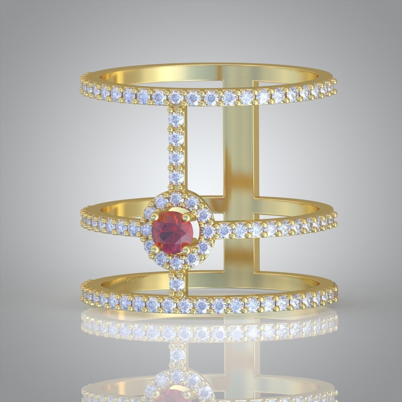 Diamond ring 0361 3D printable model 3D print model_7