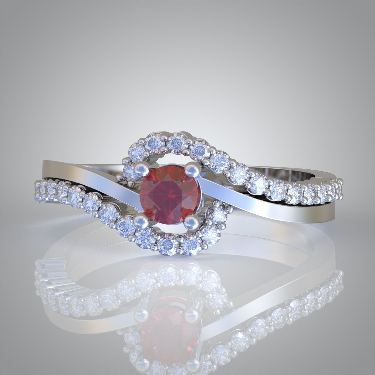 Diamond ring 0363 3D printable model 12 3D print model_1