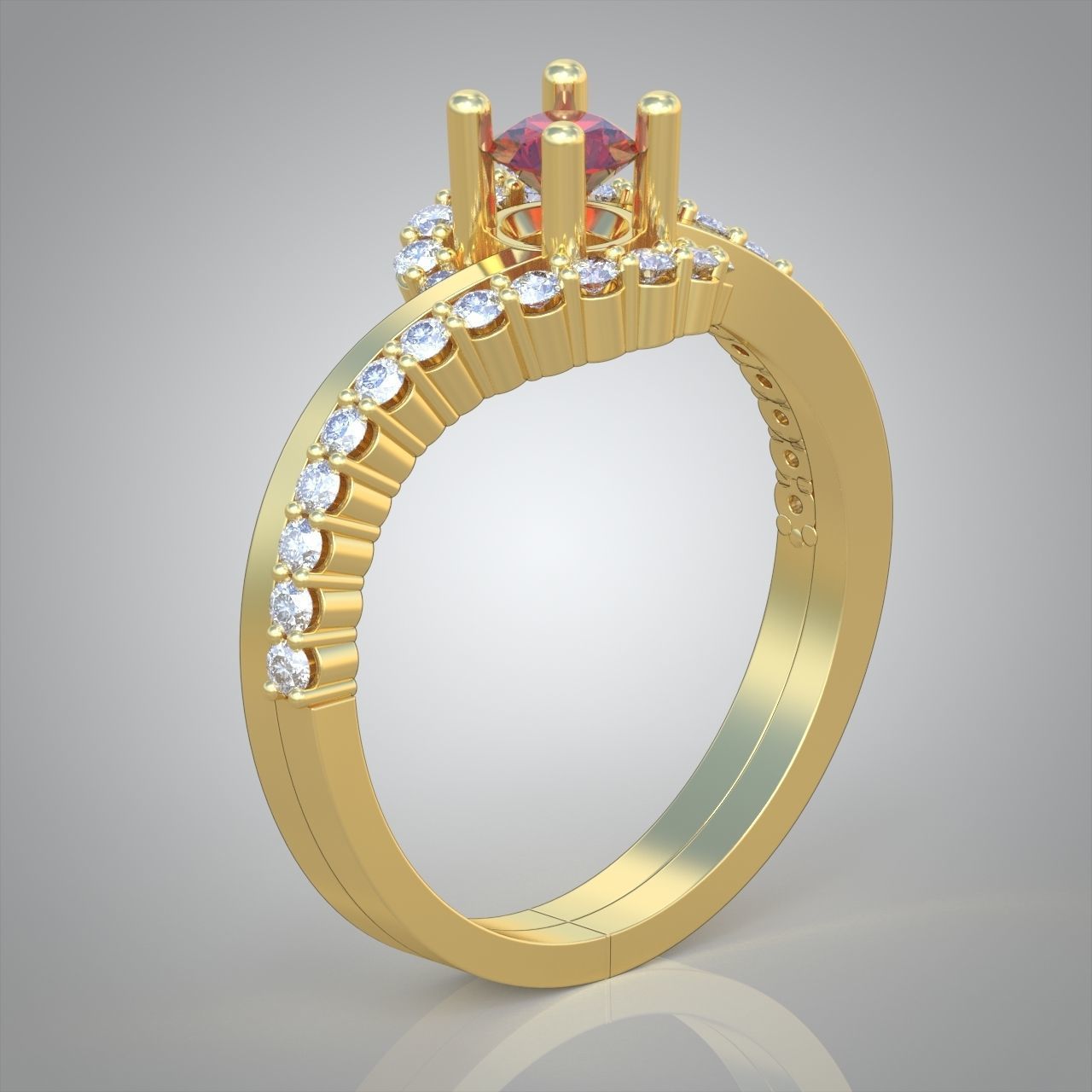 Diamond ring 0363 3D printable model 12 3D print model_7
