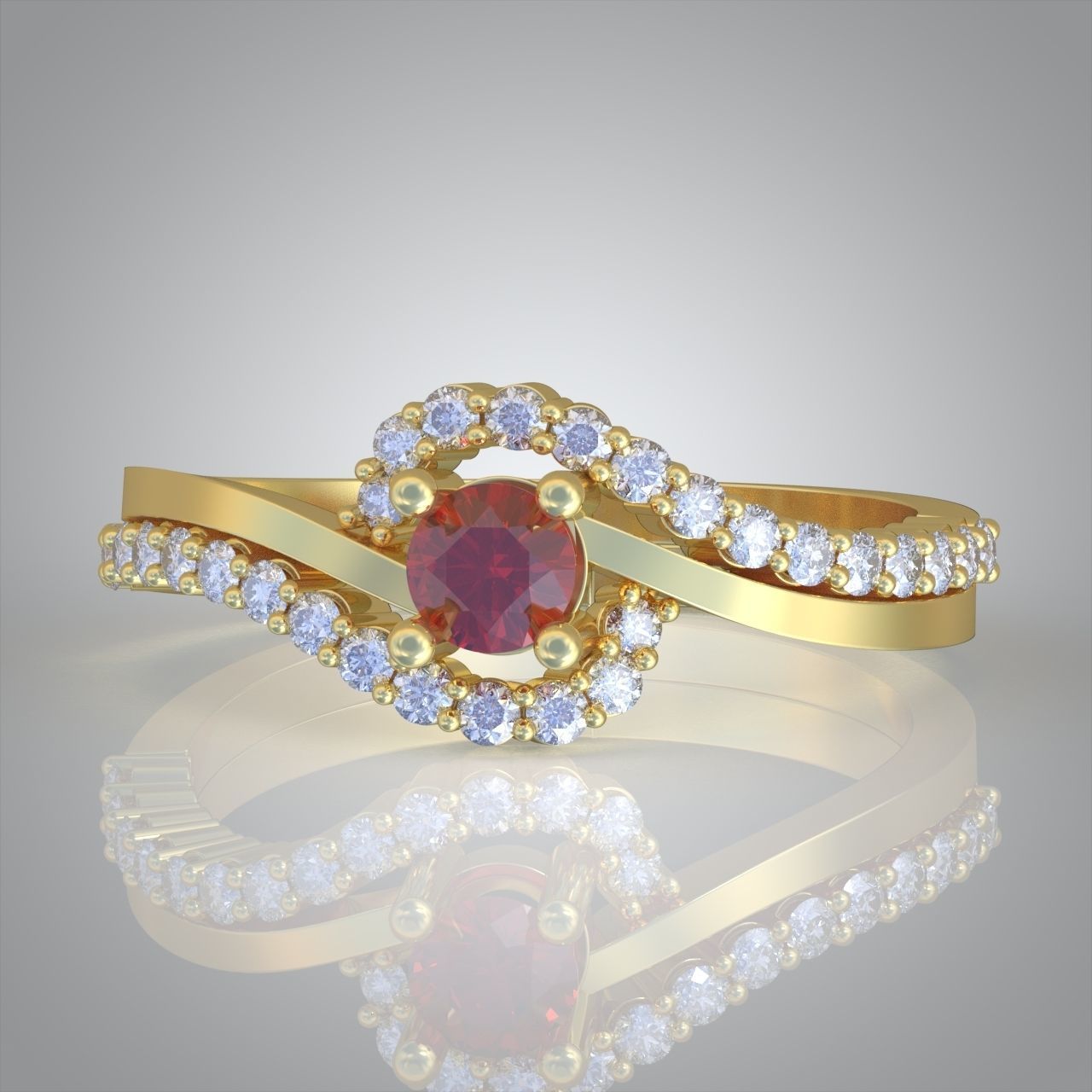 Diamond ring 0363 3D printable model 12 3D print model_2