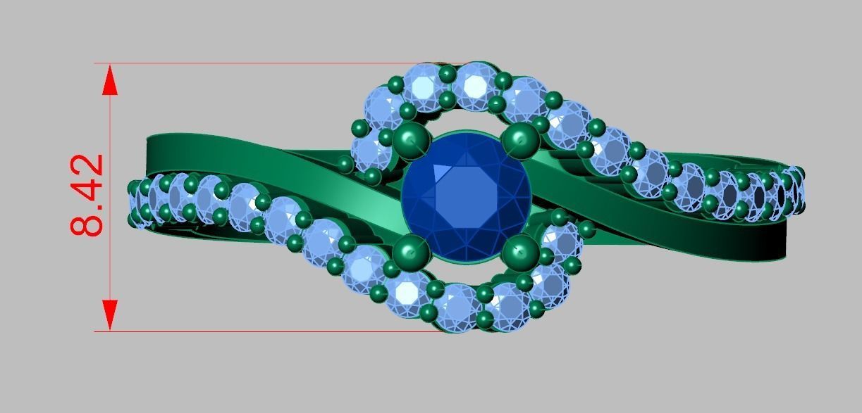 Diamond ring 0363 3D printable model 12 3D print model_14