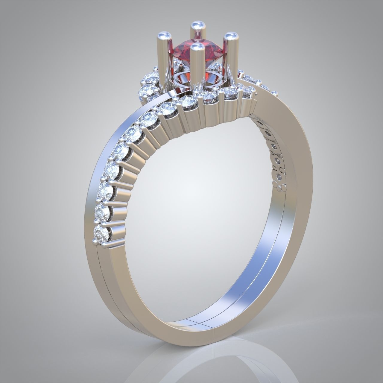Diamond ring 0363 3D printable model 12 3D print model_8