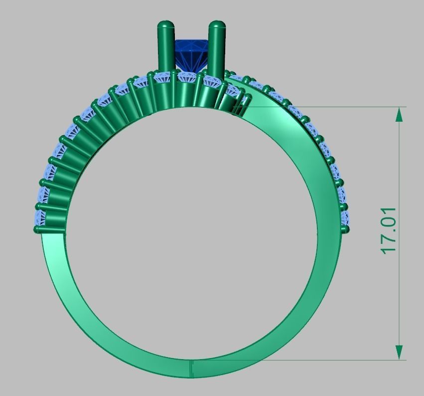Diamond ring 0363 3D printable model 12 3D print model_12