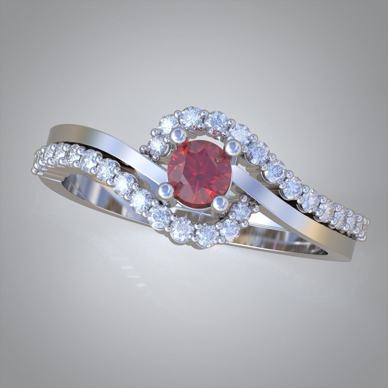 Diamond ring 0363 3D printable model 12 3D print model_4