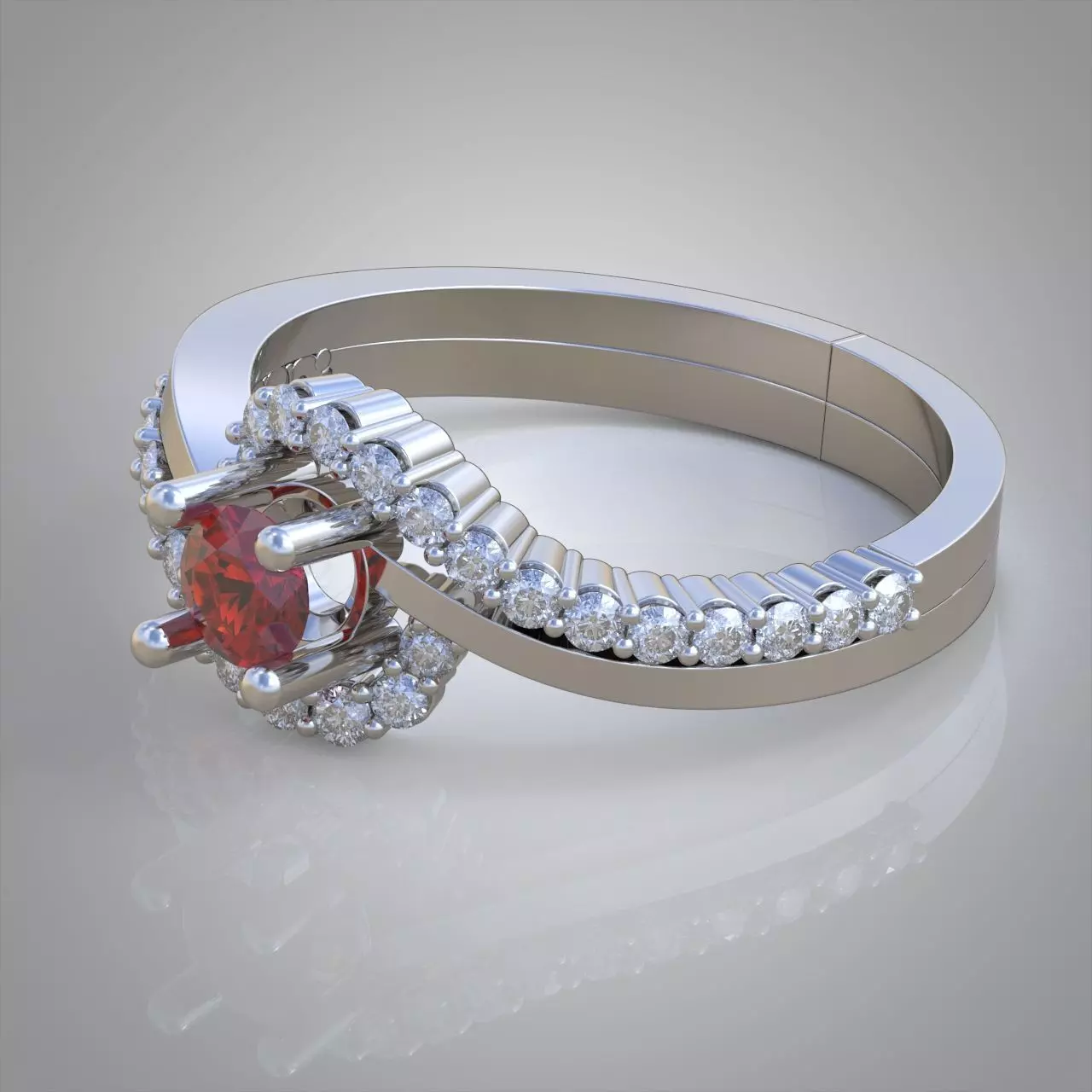 Diamond ring 0363 3D printable model 12 3D print model_0