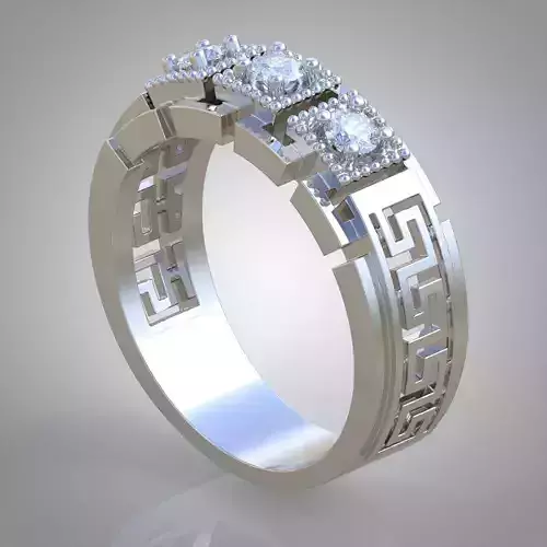 Diamond ring 0361 3D printable model7