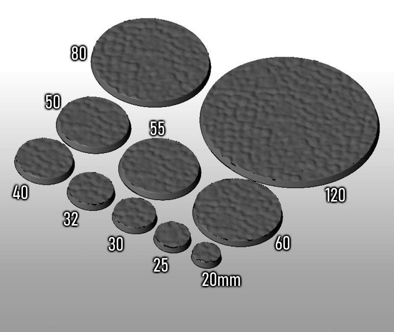F19 - SEAFLOOR 20-120mm Round Bases 3D print model_1