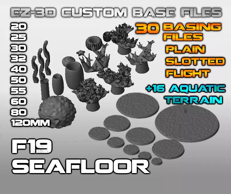 F19 - SEAFLOOR 20-120mm Round Bases 3D print model_0