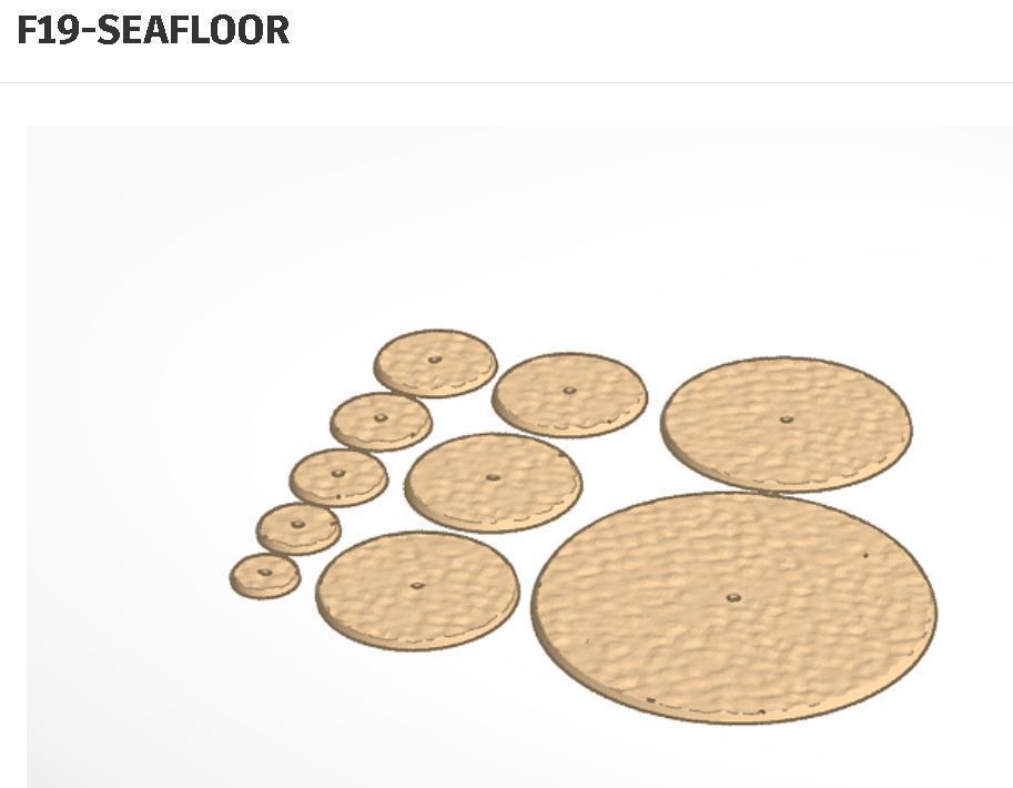 F19 - SEAFLOOR 20-120mm Round Bases 3D print model_8