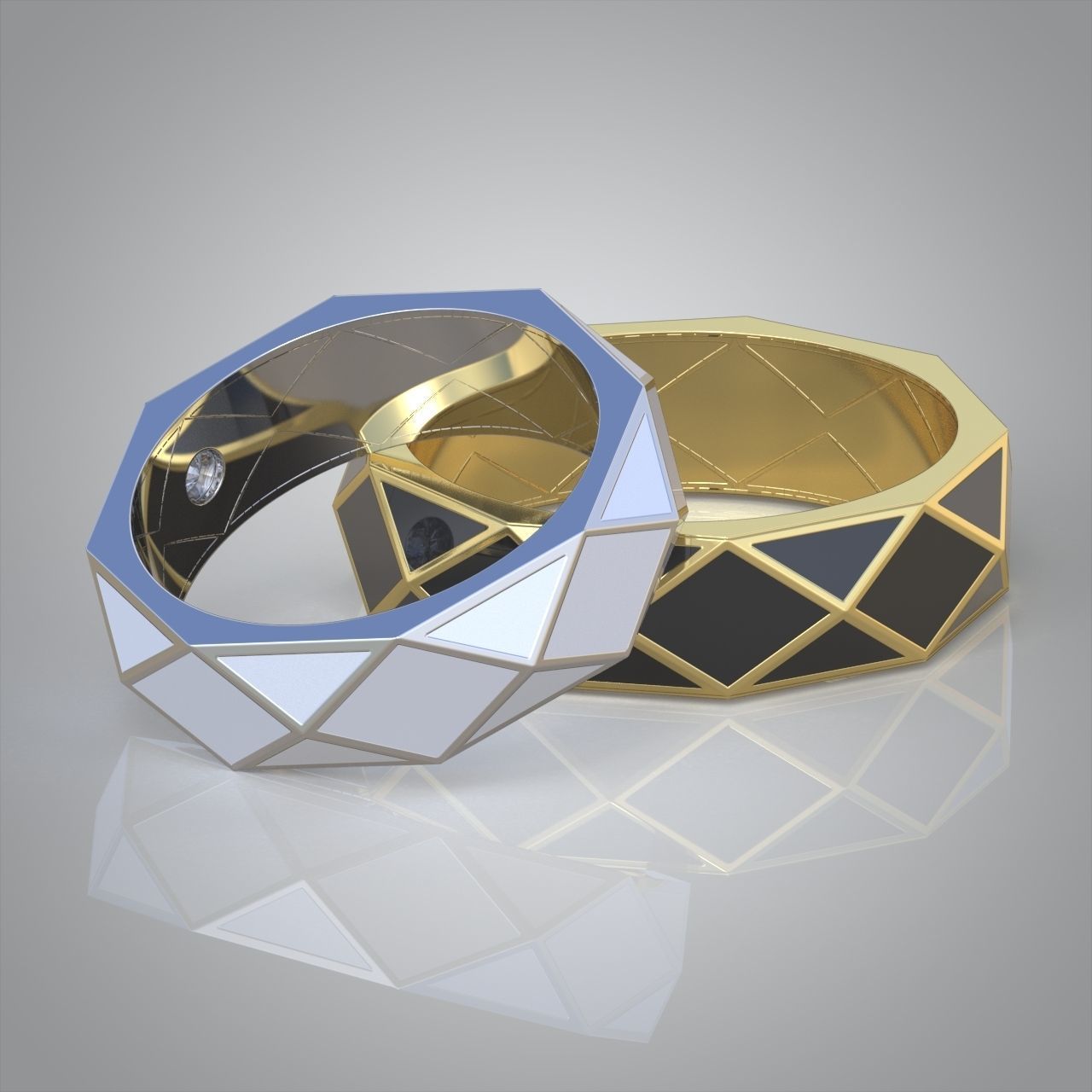 Diamond ring 0372 3D printable model14 3D print model_6