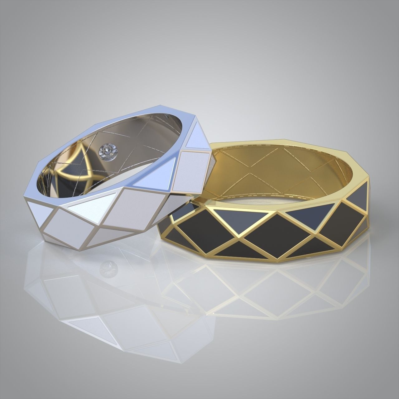 Diamond ring 0372 3D printable model14 3D print model_5