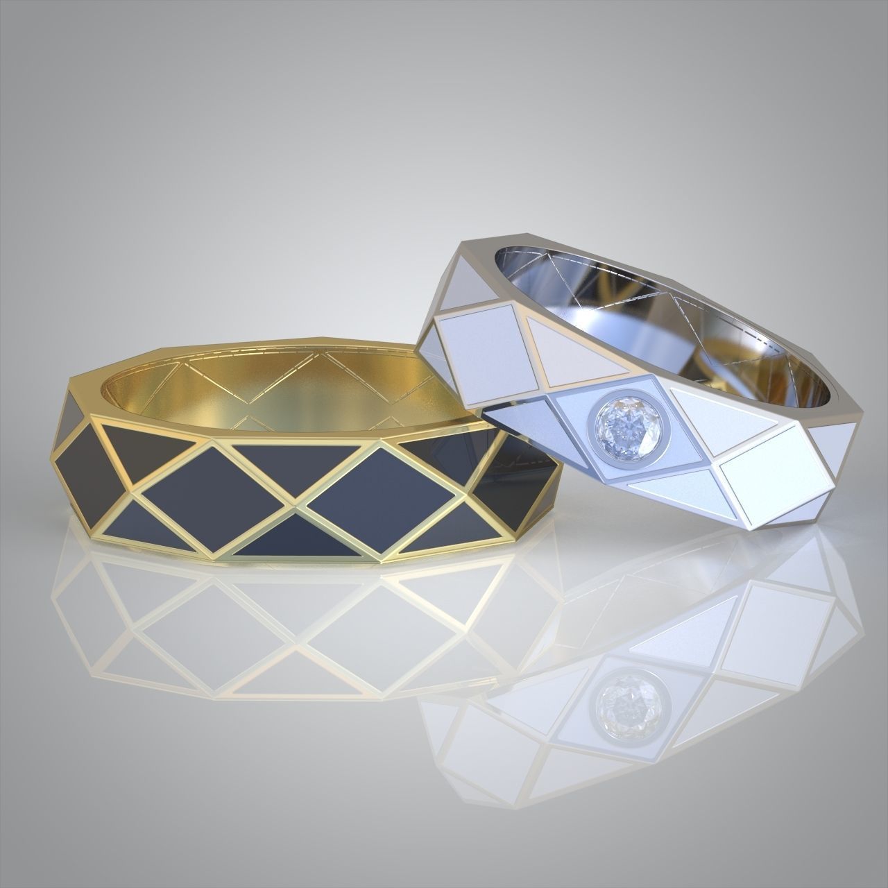 Diamond ring 0372 3D printable model14 3D print model_1