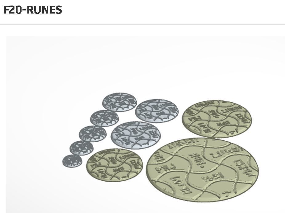 F20 RUNIC 20-120mm Round Bases 3D print model_5