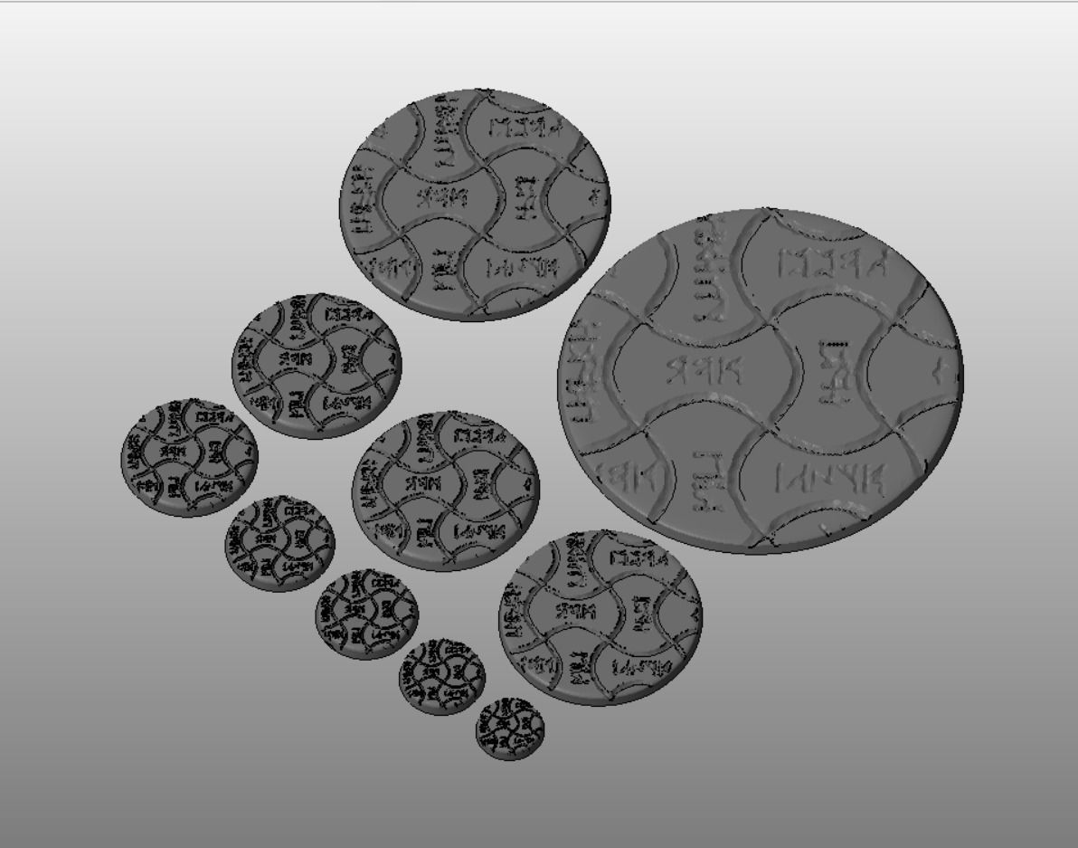 F20 RUNIC 20-120mm Round Bases 3D print model_2
