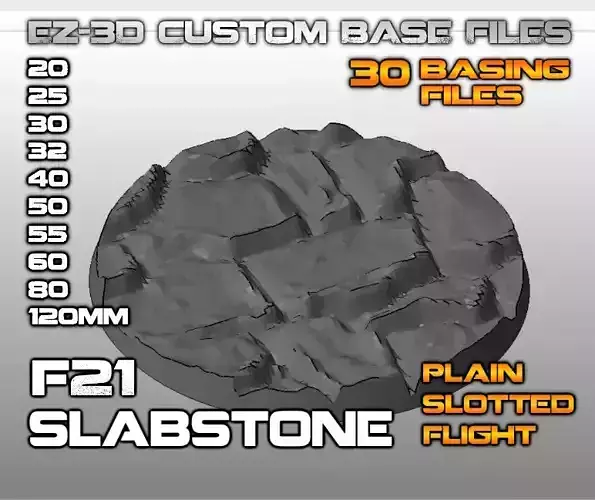 F21 - SLABSTONE 20-120mm Round Bases 3D print model