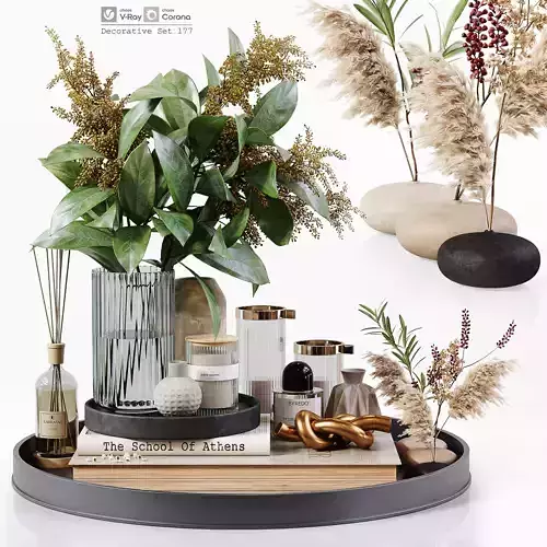 Decorative Set 177 Low-poly 3D model