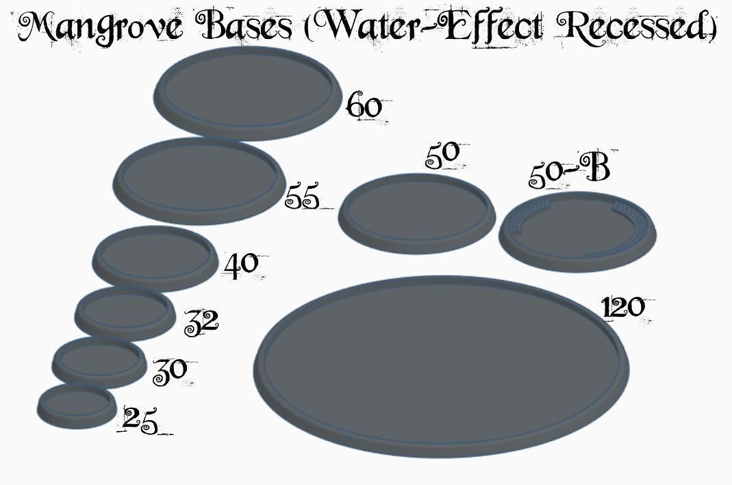 F23 - MANGROVE 20-120mm LIPPED Round Bases 3D print model_1