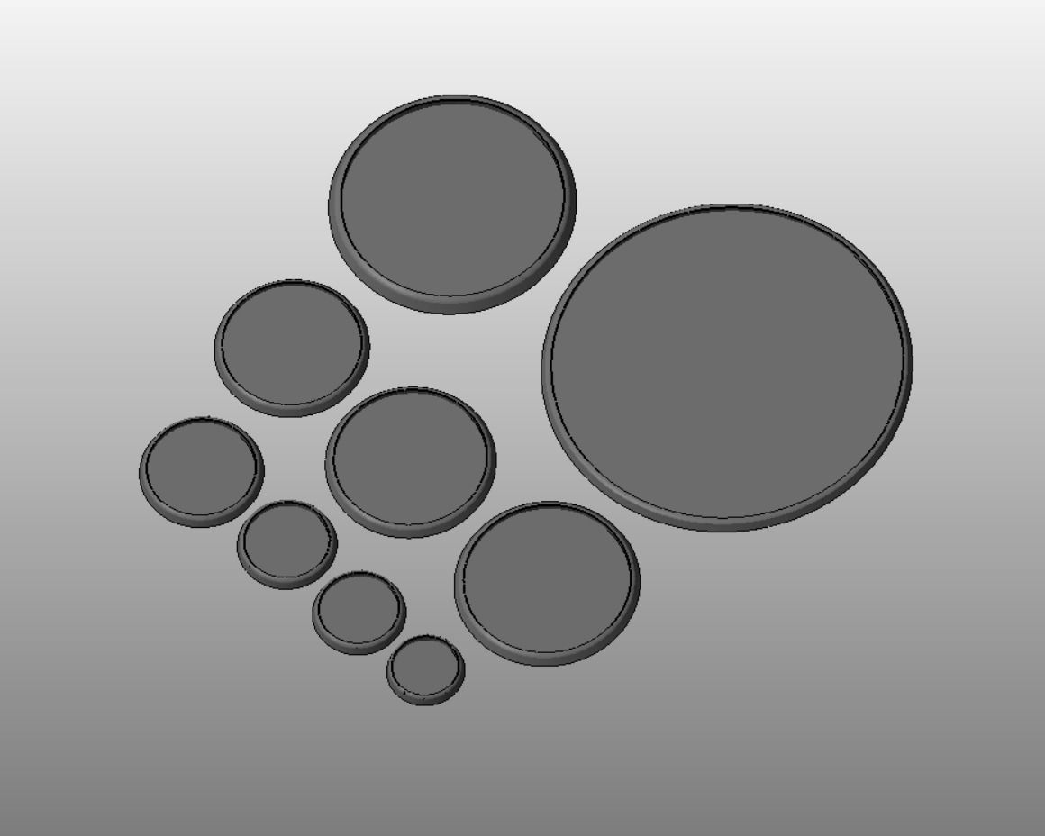 F23 - MANGROVE 20-120mm LIPPED Round Bases 3D print model_2