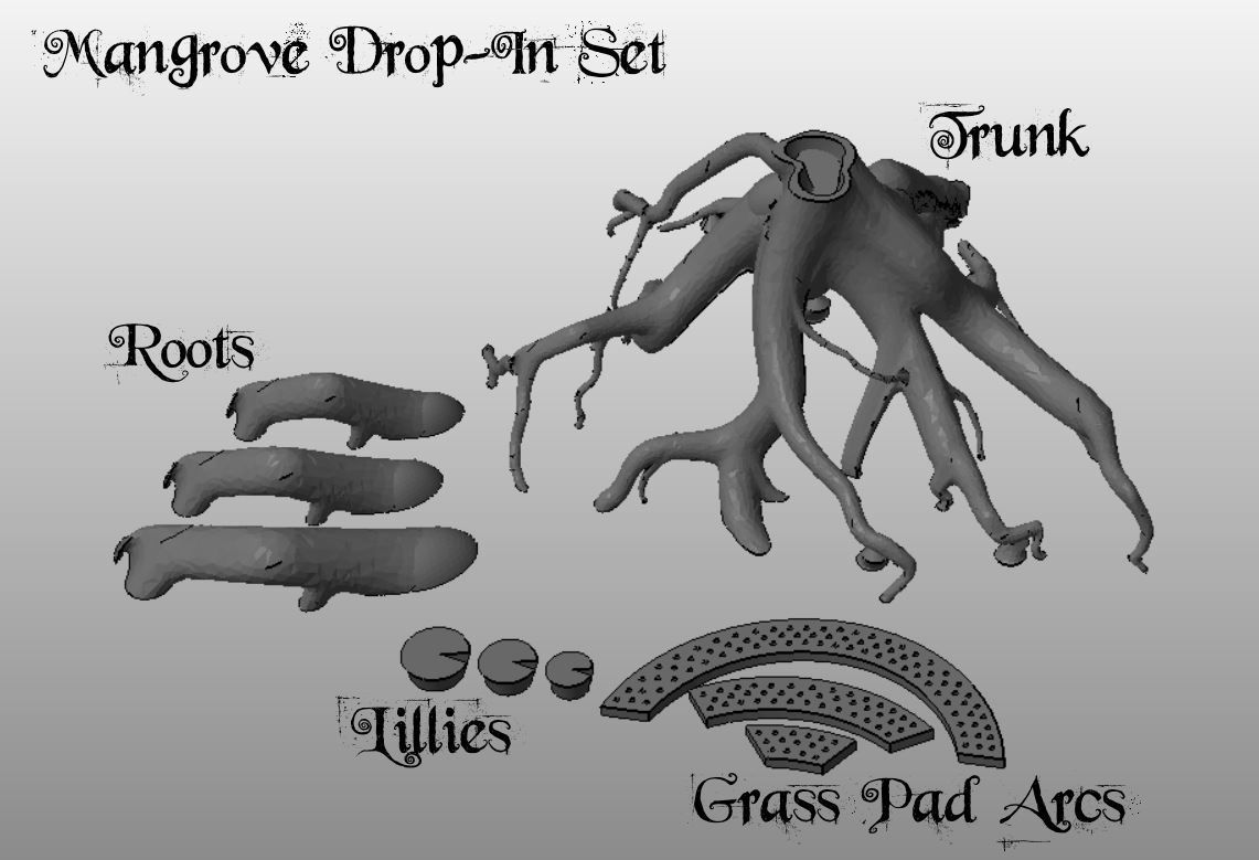 F23 - MANGROVE 20-120mm LIPPED Round Bases 3D print model_3