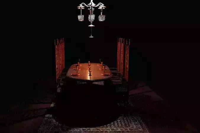 Medieval style dining room