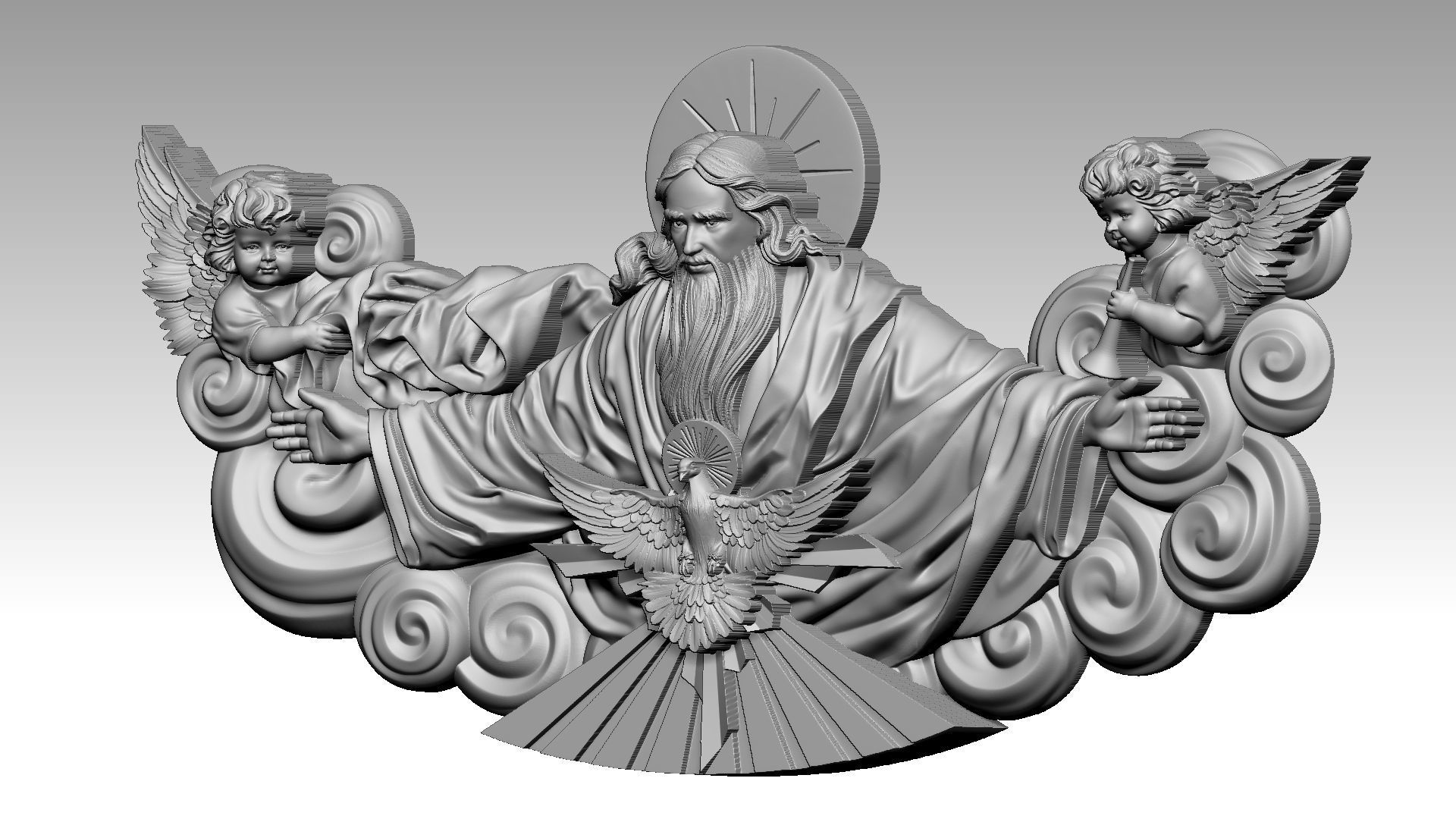 The Triune God reliefs 3D print model_5