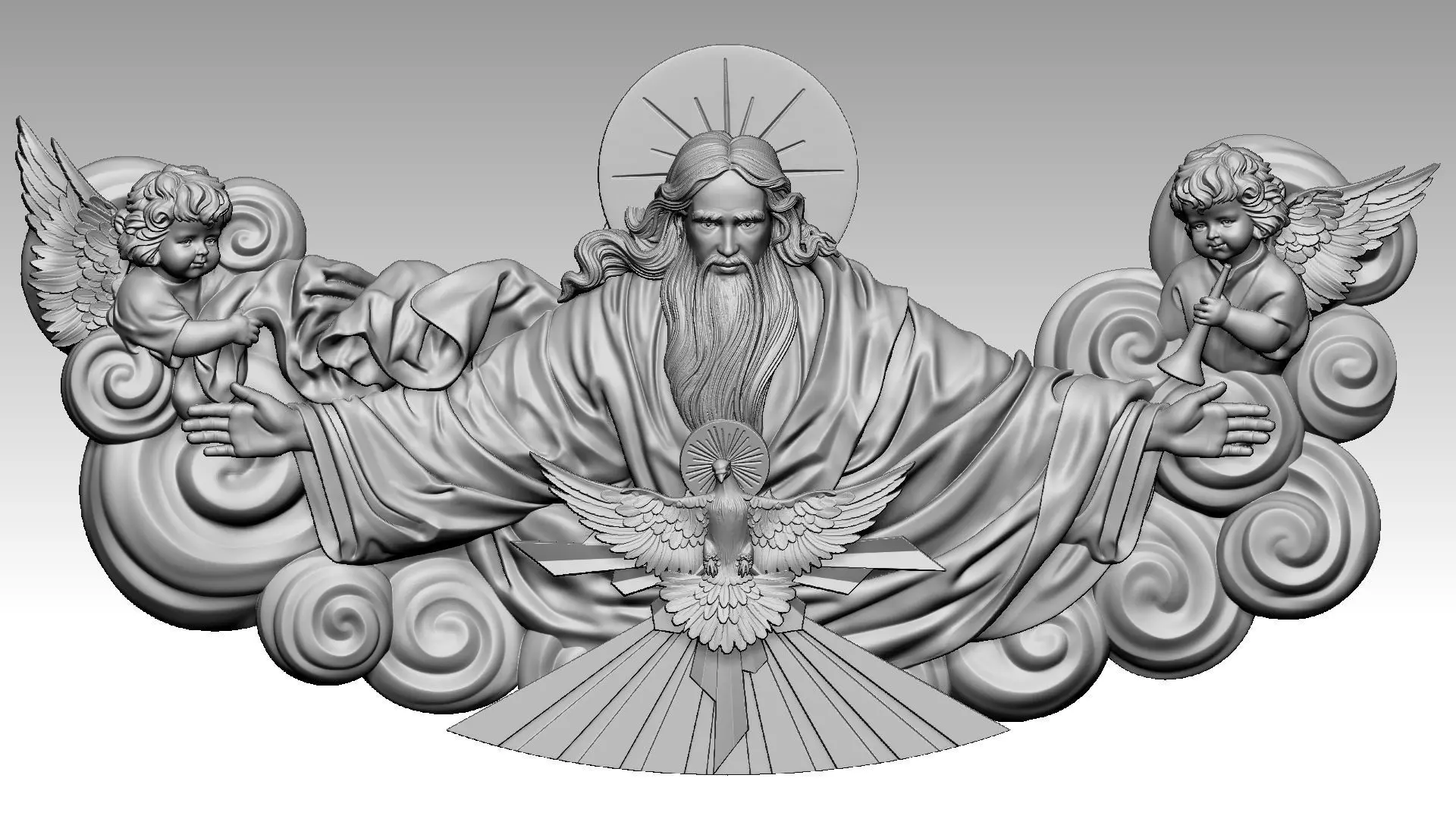 The Triune God reliefs 3D print model_0