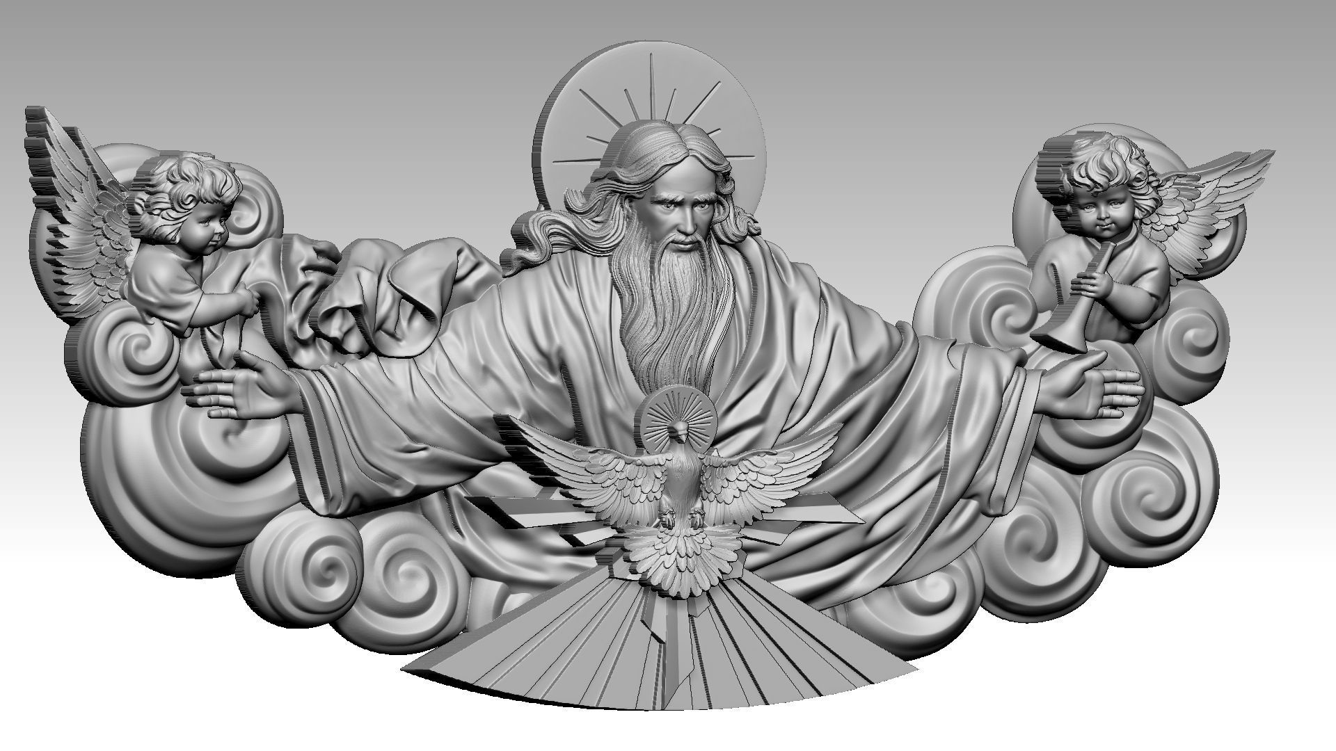 The Triune God reliefs 3D print model_1