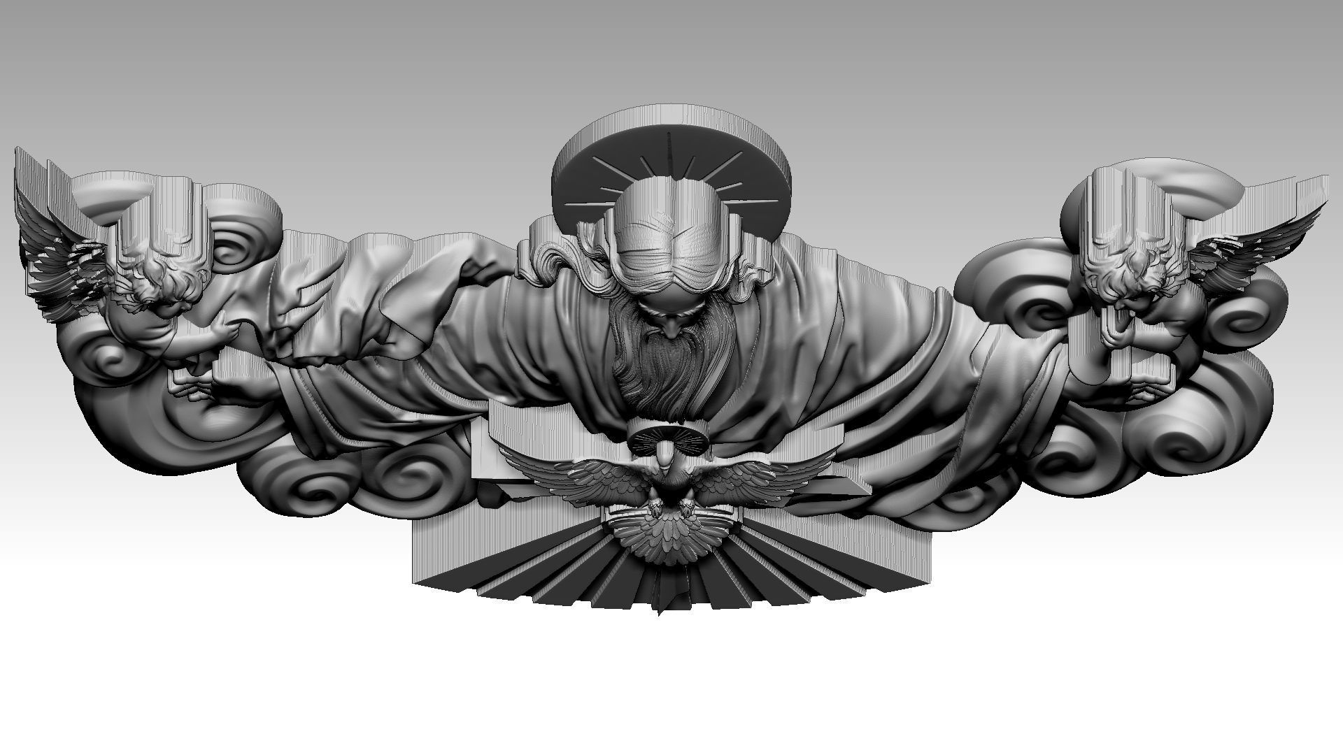 The Triune God reliefs 3D print model_7