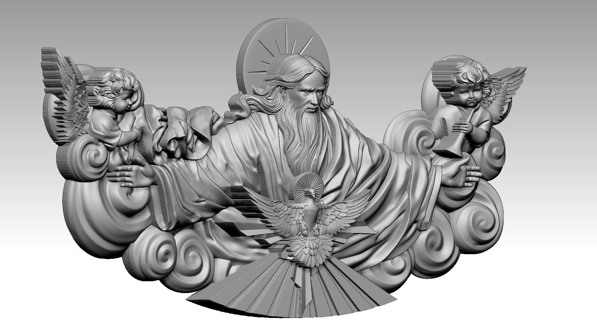 The Triune God reliefs 3D print model_6