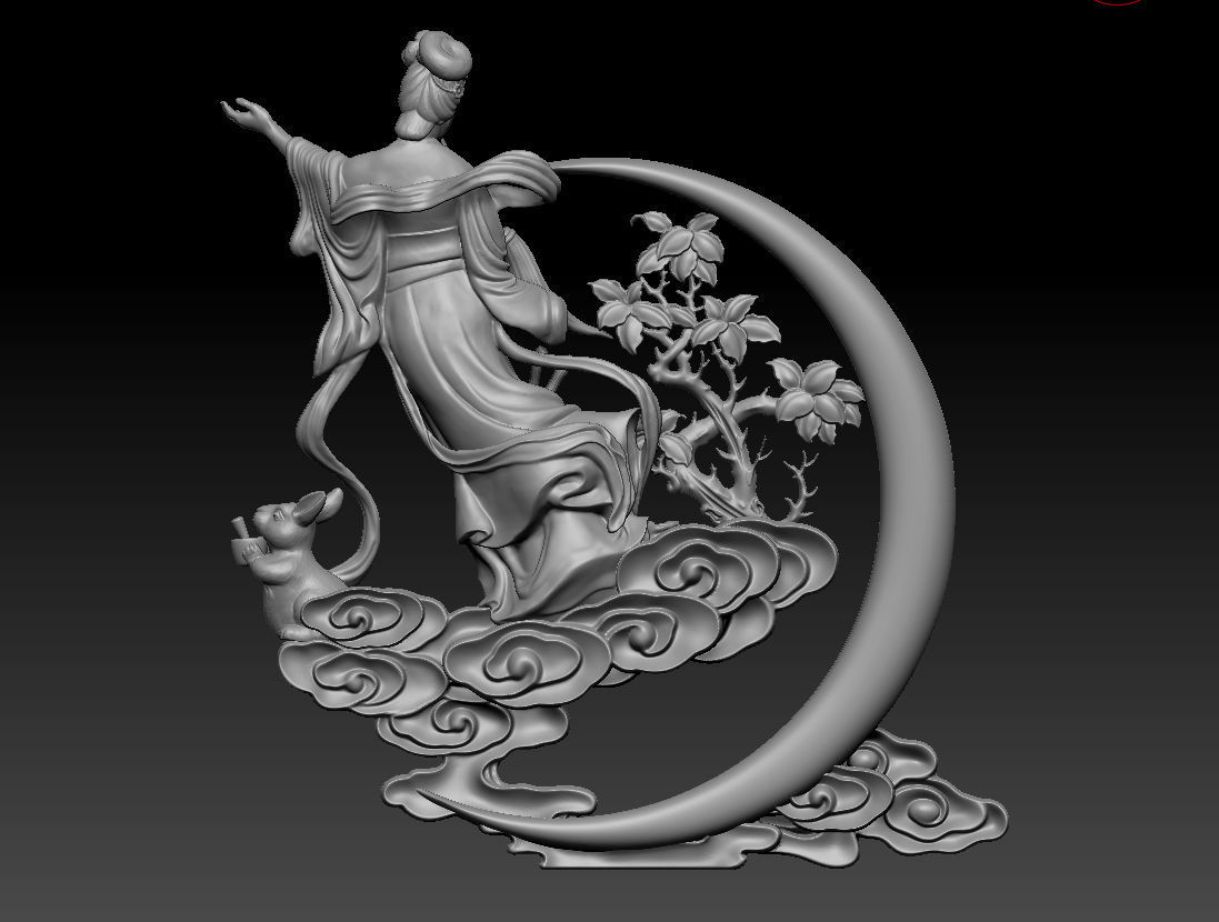 Three-dimensional model of the Chinese myths and fairy chang e 1 3D print model_1