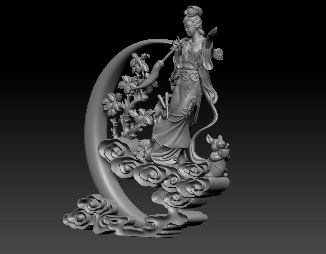 Three-dimensional model of the Chinese myths and fairy chang e 1 3D print model_3