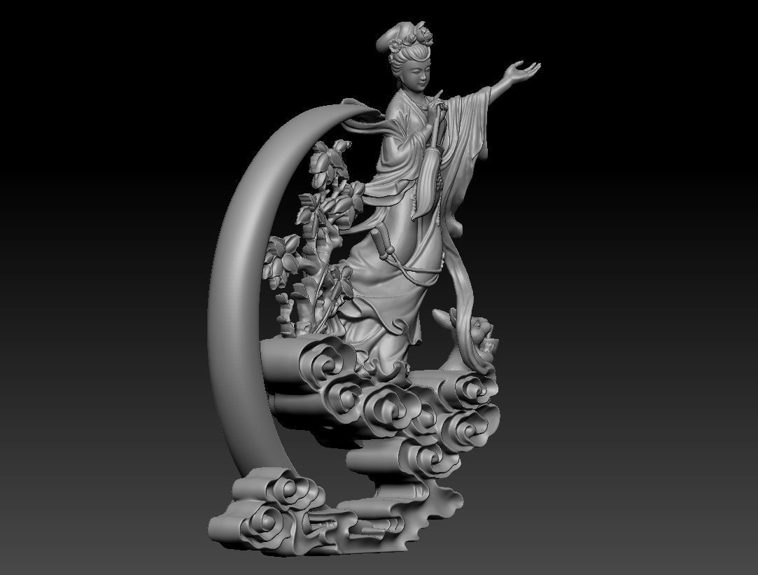 Three-dimensional model of the Chinese myths and fairy chang e 1 3D print model_2