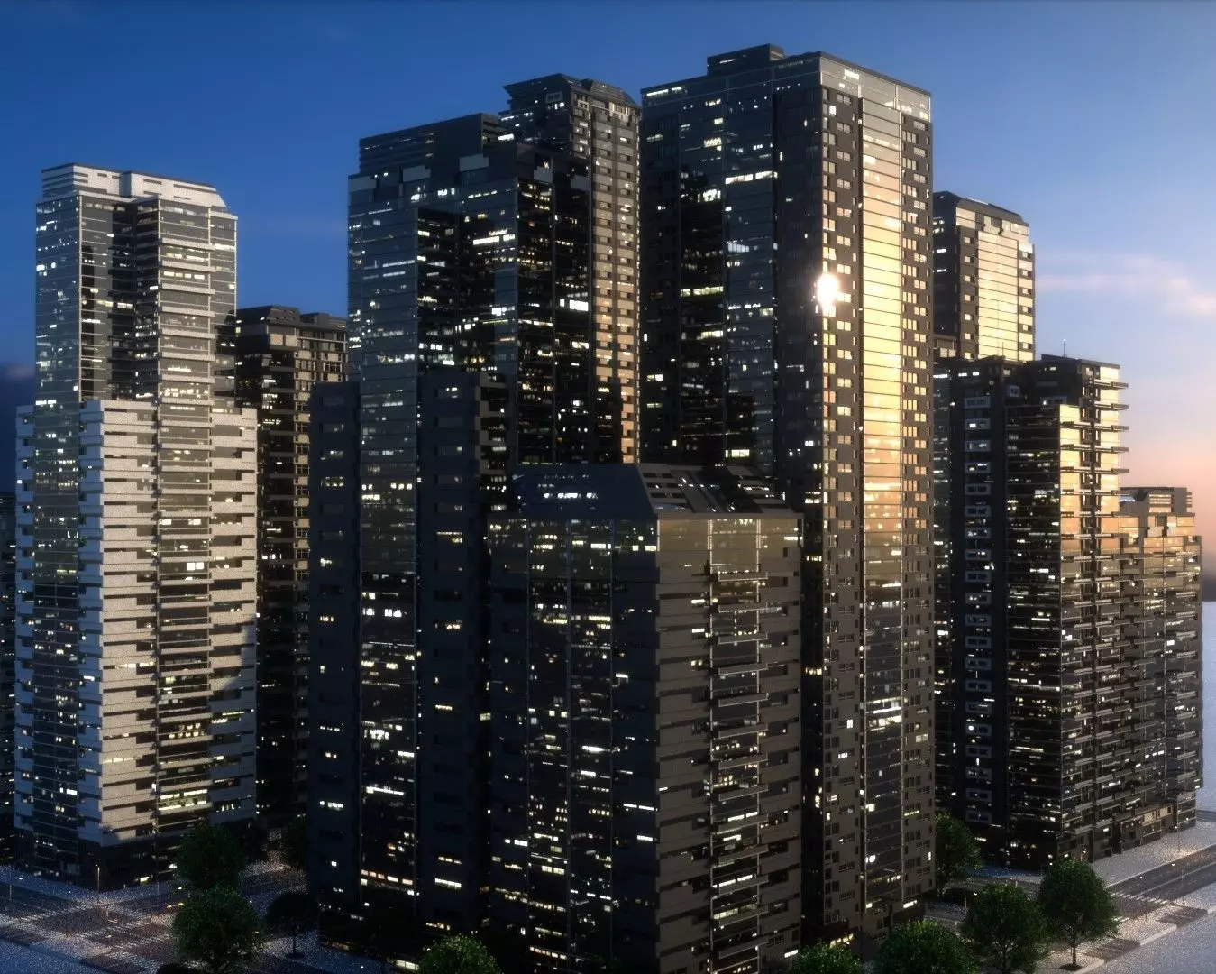 City Block Type B32 3D model_0