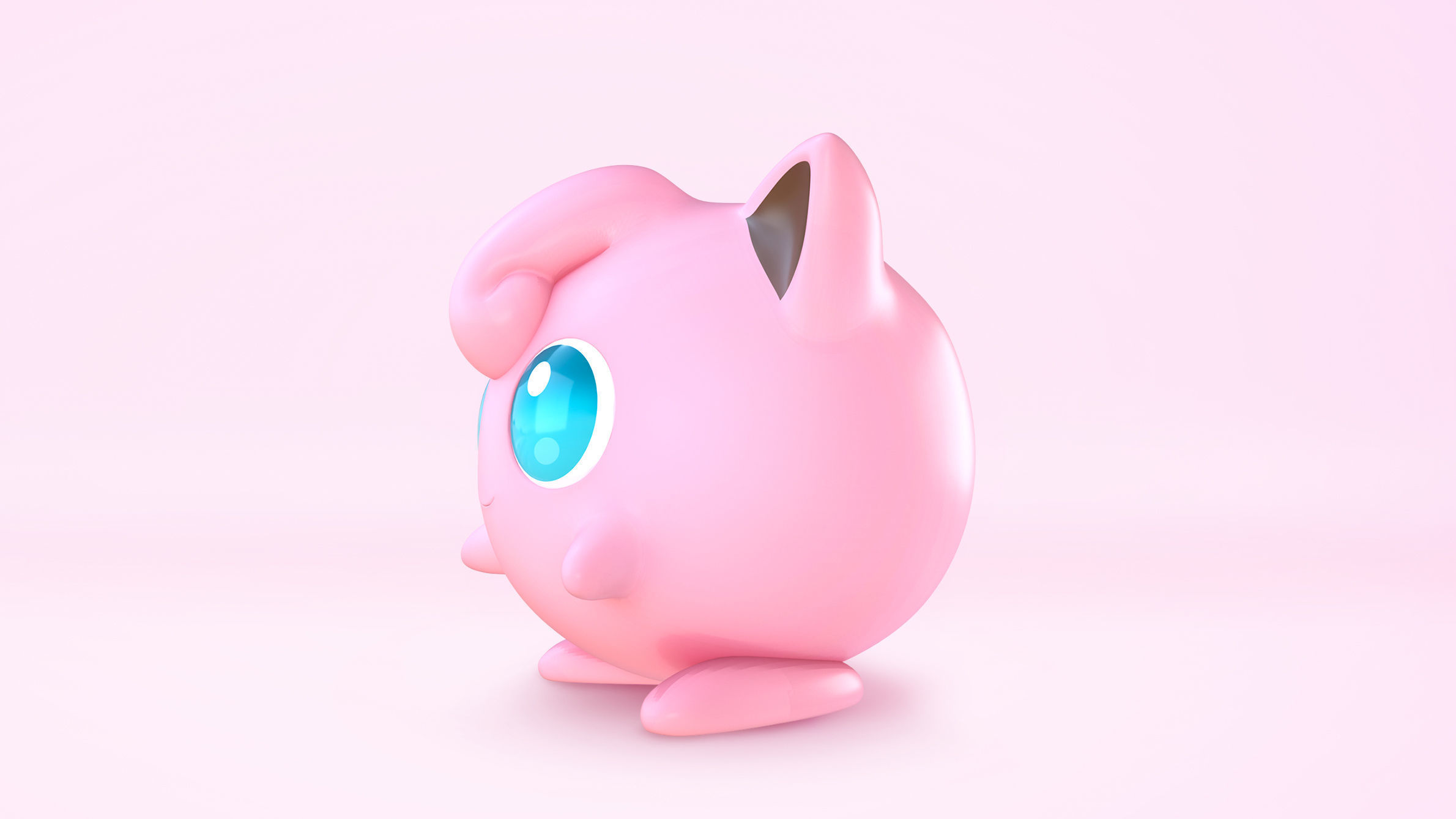 Pokemon Jigglypuff Low-poly 3D model_2
