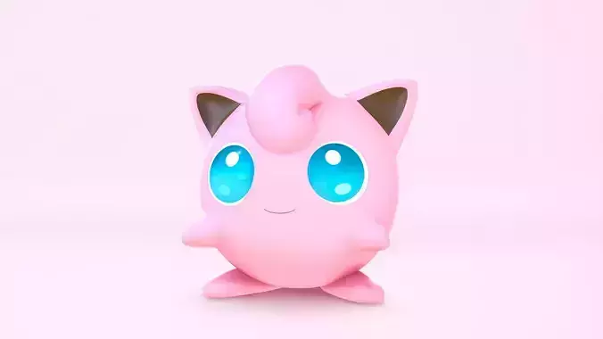 Pokemon Jigglypuff Low-poly 3D model