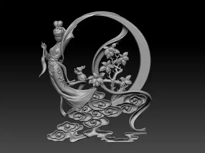 Three-dimensional model of the Chinese myths and fairy chang e 2 3D print model