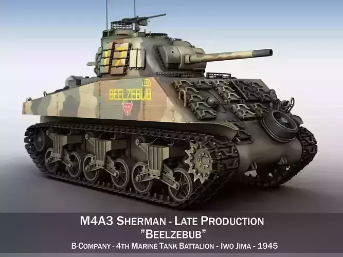 M4A3 Sherman - Beelzebub 3D model