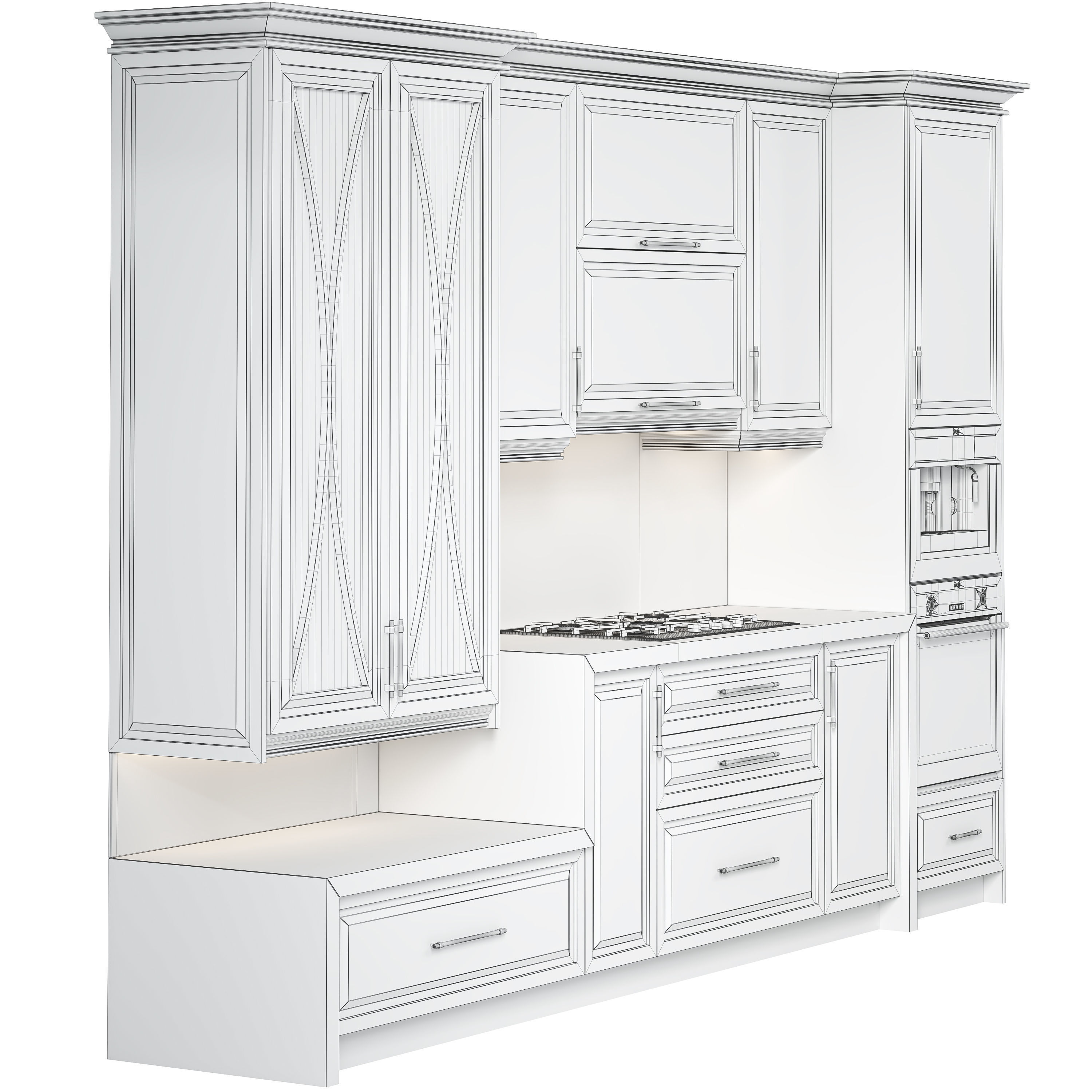 Neoclassical kitchen 3D model_4