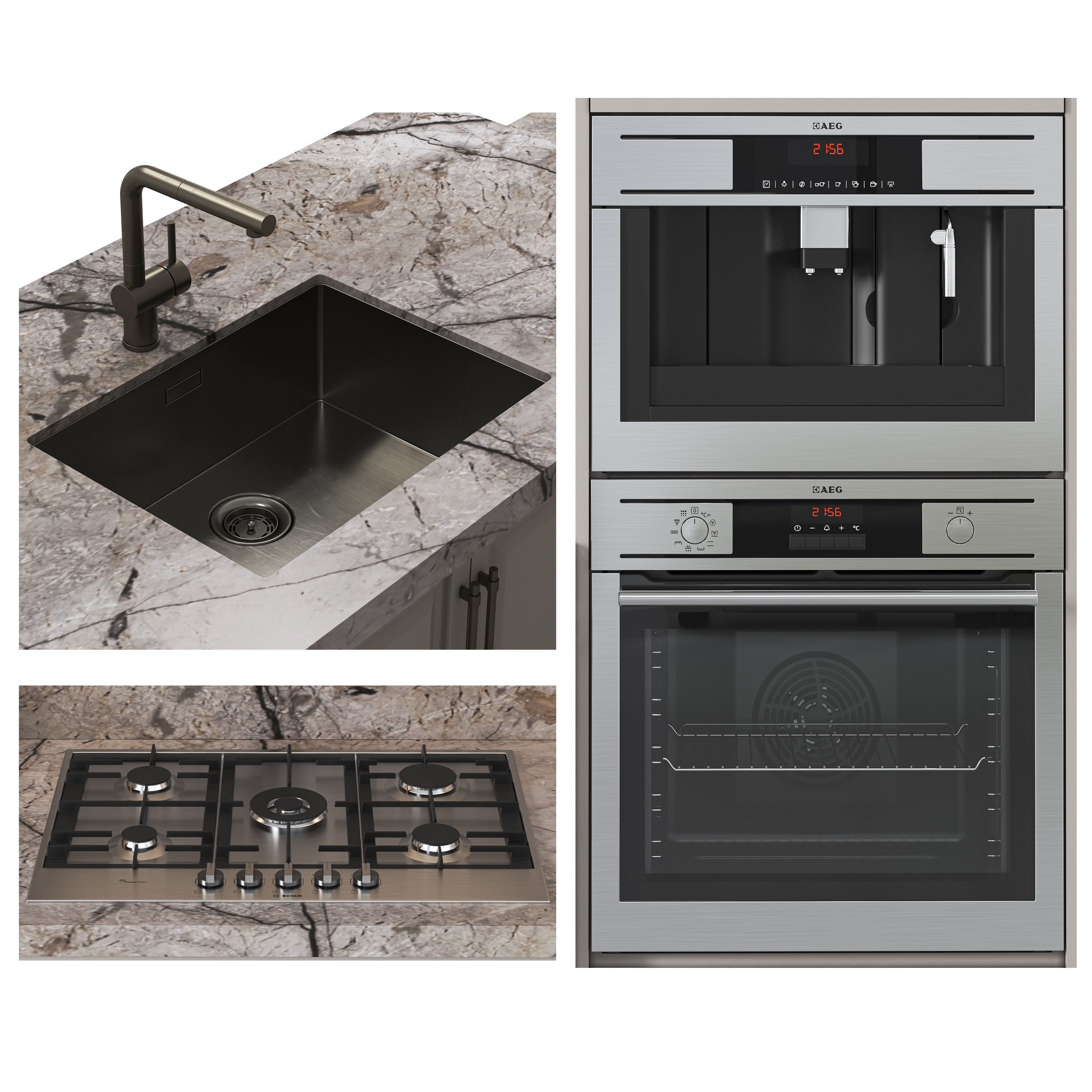 Neoclassical kitchen 3D model_2