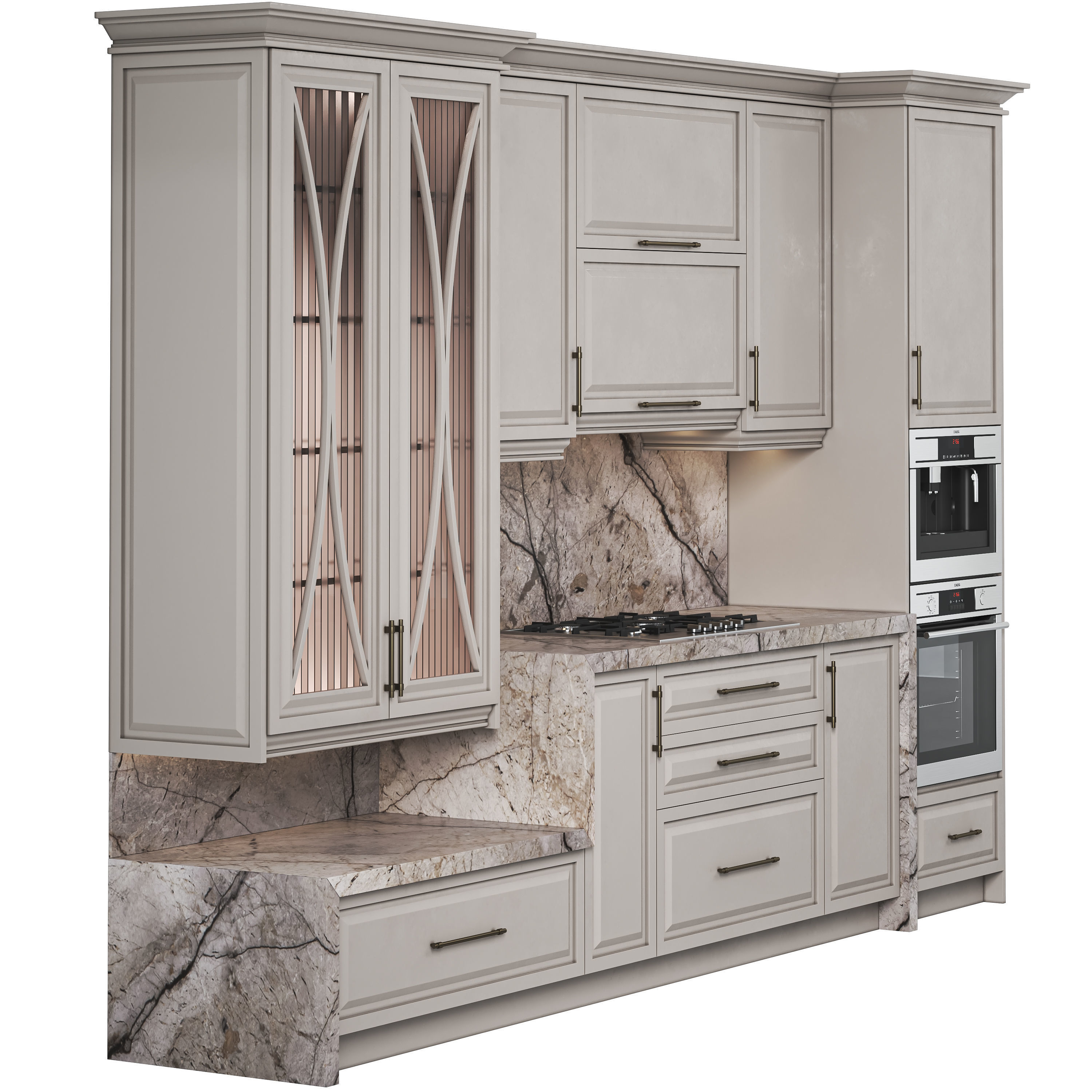 Neoclassical kitchen 3D model_1