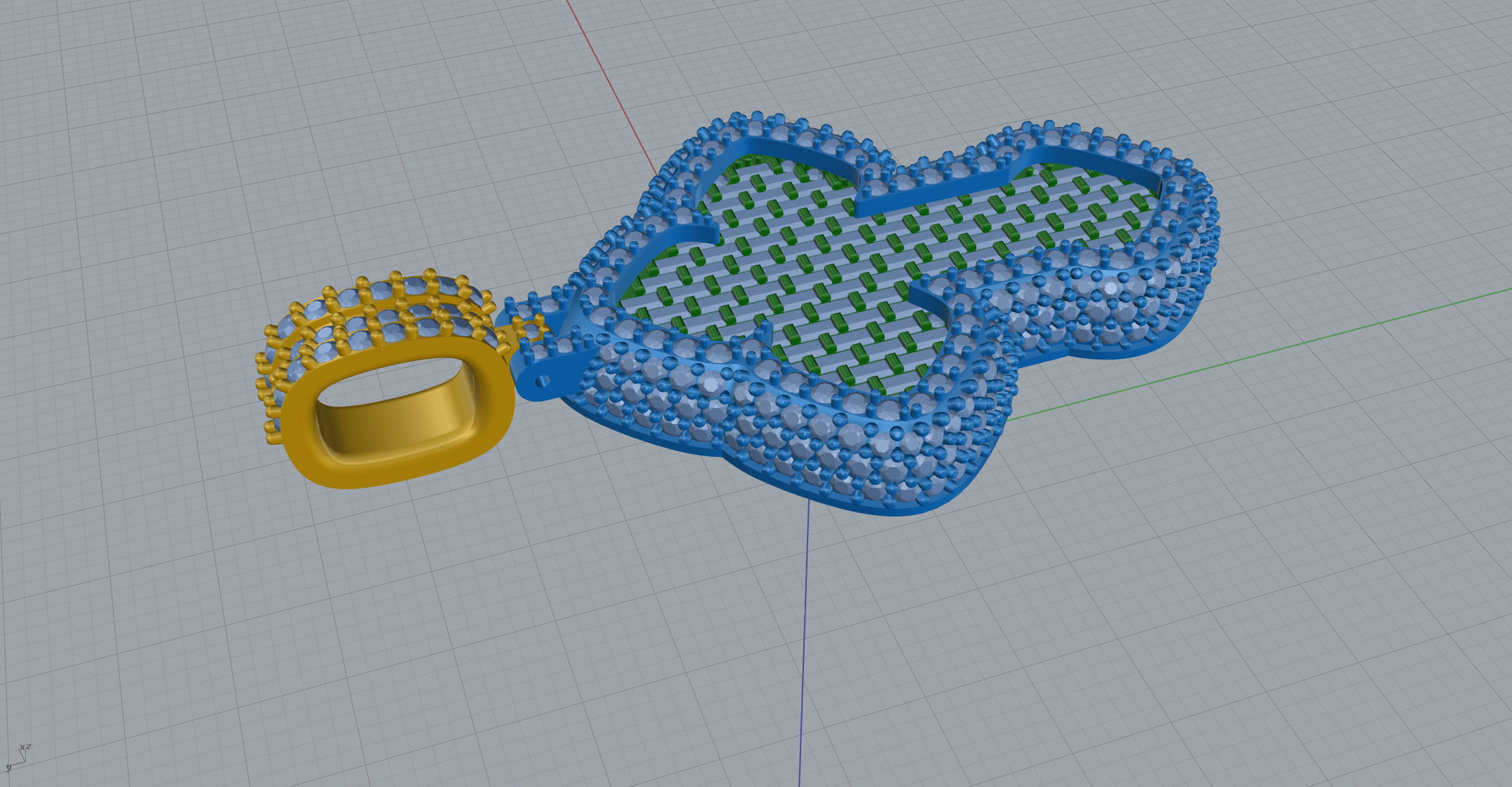 Cross Pendant Baguetes Style 1 3D print model_8