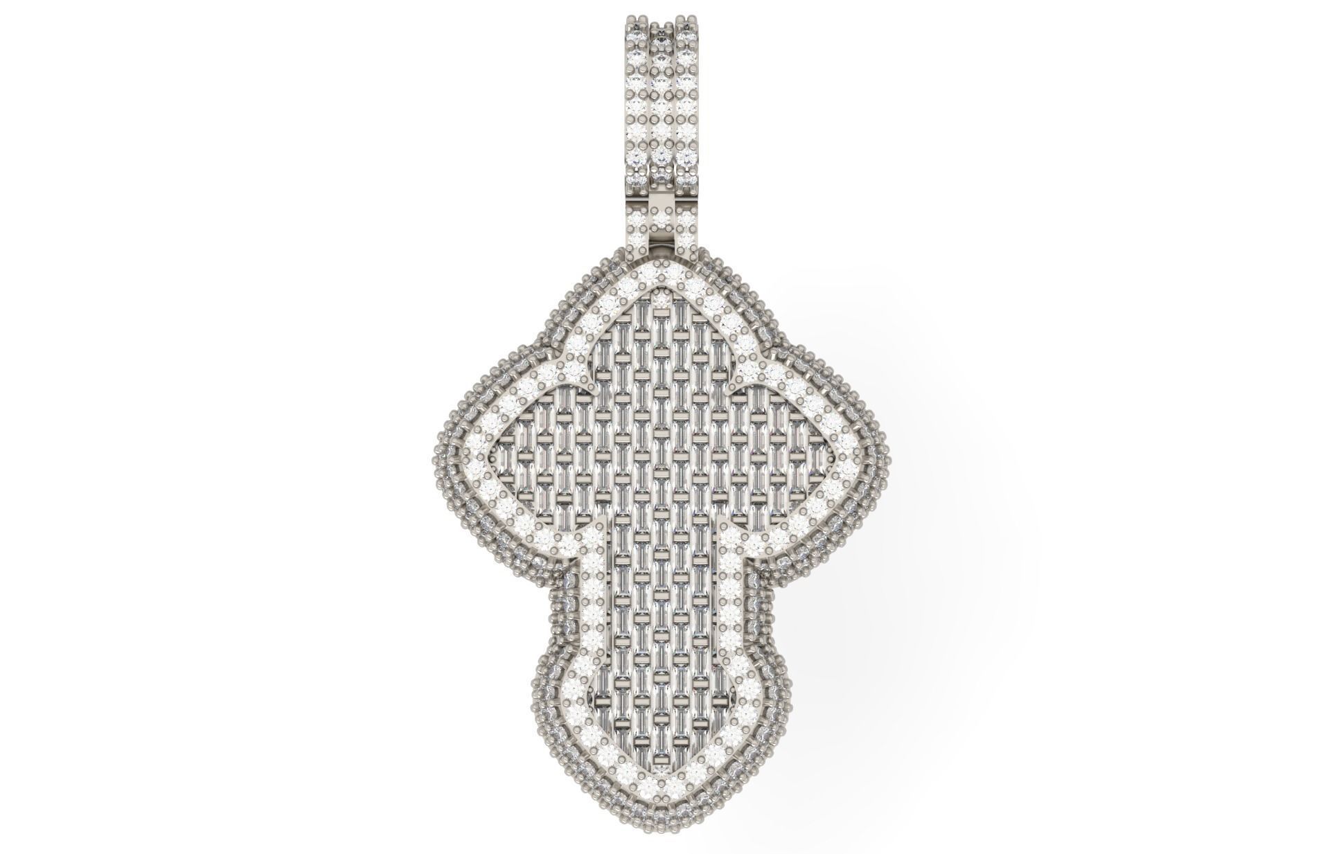 Cross Pendant Baguetes Style 1 3D print model_5